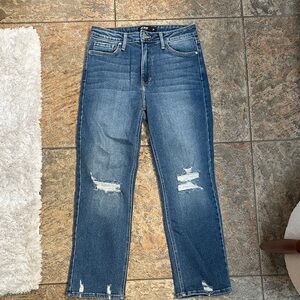 Just Black Distressed Blue Straight leg Jeans